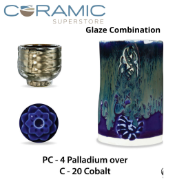 Palladium PC-04 over Cobalt C-20 Pottery Cone 5 Glaze Combination Palladium PC-04 over Cobalt C-20 Pottery Cone 5 Glaze Combination
